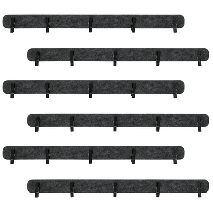 noonebutyou Picture Frames Collage Wall Decor, 6 Pcs Black Felt Lightweight Bulletin Board Strips, Photo Wall Collage Kit with 30 Clips for Photo Display, Notes, Schedules, Announcements