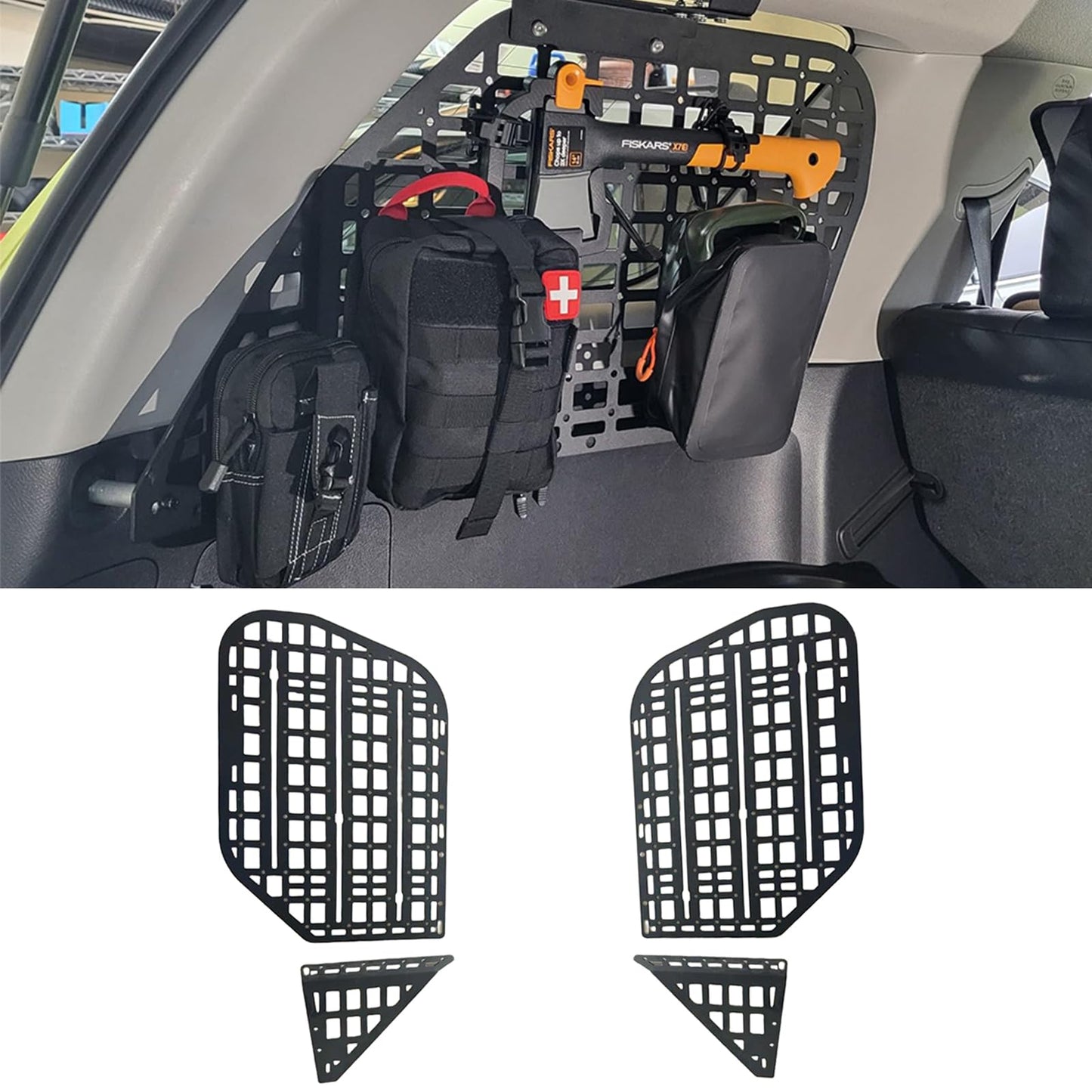 Modular Storage Panel System Rear Window Molle Panel Interior Cargo Rack Compatible with 2010-2024 Toyota 4Runner
