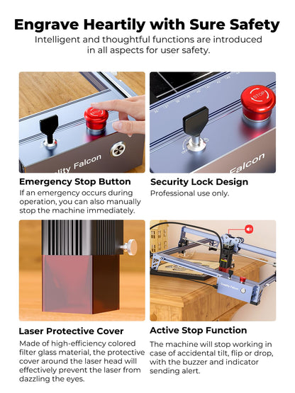 Creality 72000mW Output Power Laser Engraver, Falcon Pro 10W with Air Assist Laser Engraving Machine, CNC Machine Laser Engraver for Wood and Metal, Paper, Acrylic, Leather