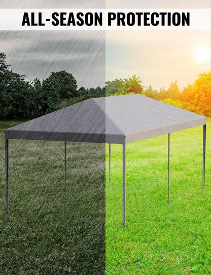 10x20Ft Pop Up Canopy Tent, One Push Setup Instant Beach Tent, Outdoor Canopy with 4 Sidewalls & Roller Bag, Includes Sandbags, Adjustable Height, Waterproof, Sun Shelter for Events, Camping, White