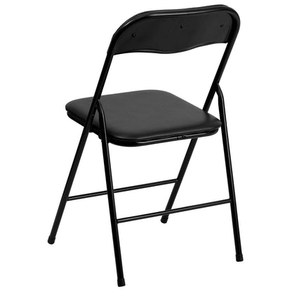 Flash Furniture Madison 5-Piece Folding Card Table and Chairs Set, Portable Event Table and Chairs Set, Black