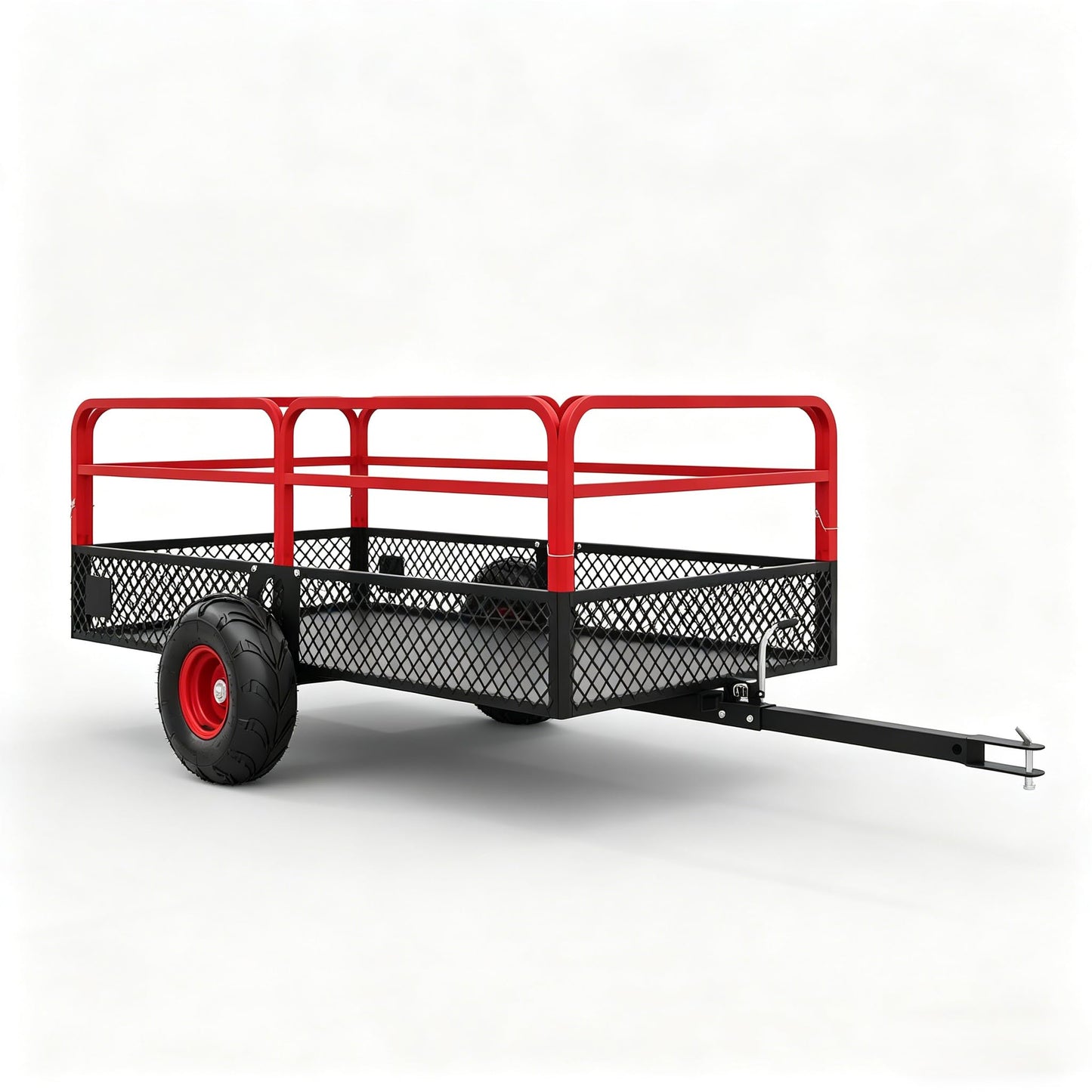 22 Cu.Ft 1600Lbs Steel ATV UTV Trailer, Tow Behind Dump Cart, Heavy Duty Pull Behind with Removable Sides & All Terrain Tires, Pull Behind Utility Dump Trailer for, Garden, Lawn Mower Tractor