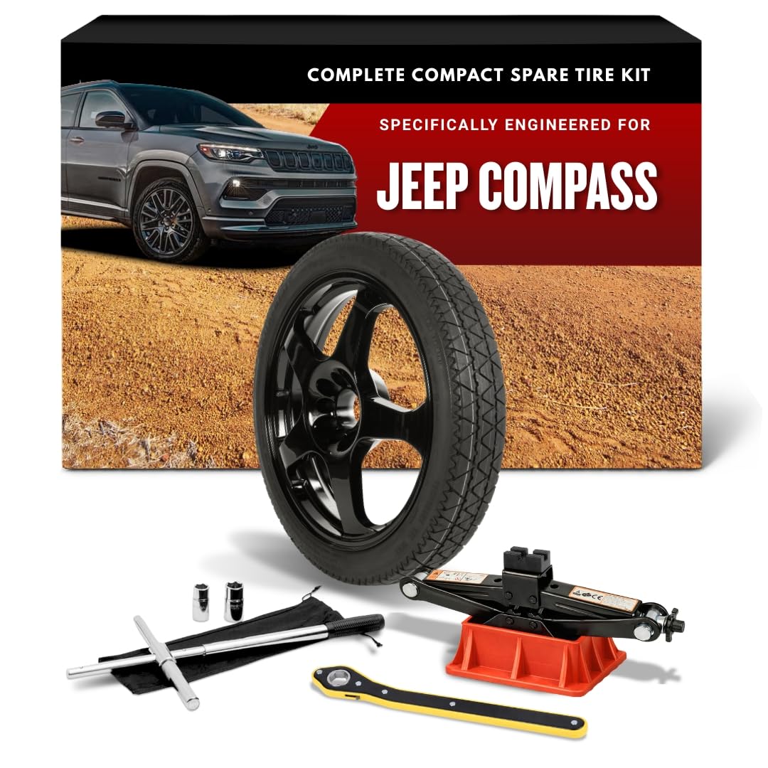 Modern Spare - Fits 2017-2026 Jeep Compass - Complete Compact Spare Tire Kit With Carrying Case