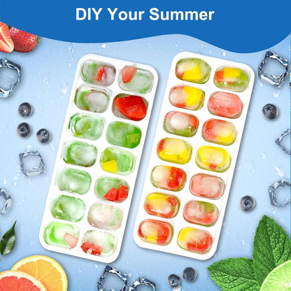 Skiennix Ice Cube Trays - 4 Pack Stackable Silicone Molds with Lids | BPA-Free & Dishwasher Safe