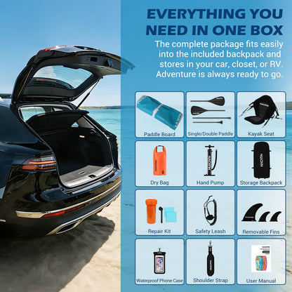 NACATIN Inflatable Stand Up Paddle Board for All Skill Levels, 10'6'' SUP Board for Adults with Non-Slip Deck, Full SUP Accessories & Kayak Seat, Great Stability for Lake, Ocean, Yoga & Fishing