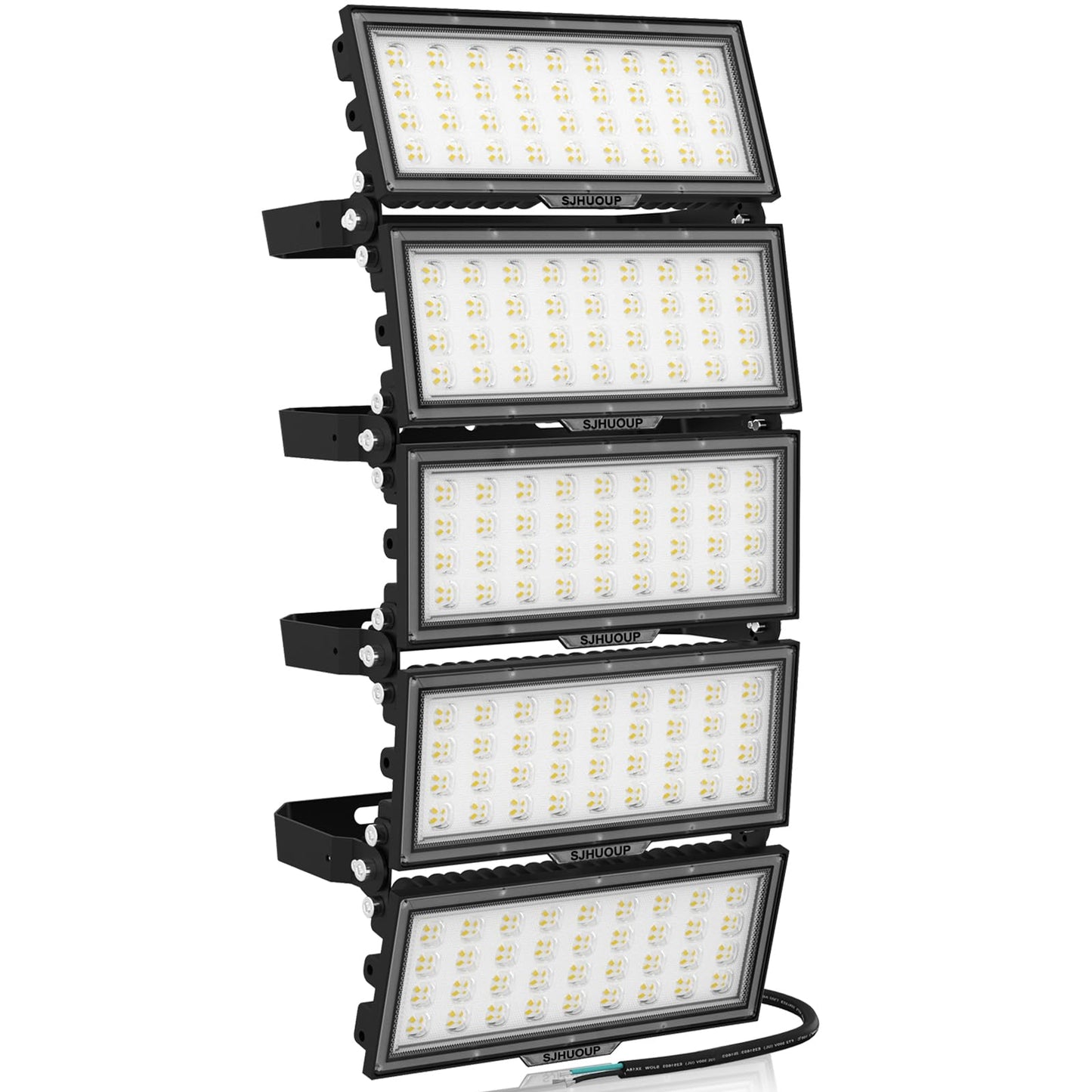 SJHUOUP 500W Stadium Lights LED Flood Light Outdoor Super Bright 65000LM 6500K Daylight IP67 Waterproof Arena Light 100-277V Surge 6KV Adjustable Angle for Court, Field, Parking Lot, Sports Lighting