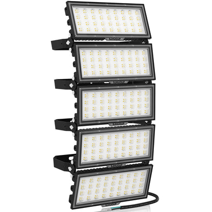 SJHUOUP 500W Stadium Lights LED Flood Light Outdoor Super Bright 65000LM 6500K Daylight IP67 Waterproof Arena Light 100-277V Surge 6KV Adjustable Angle for Court, Field, Parking Lot, Sports Lighting