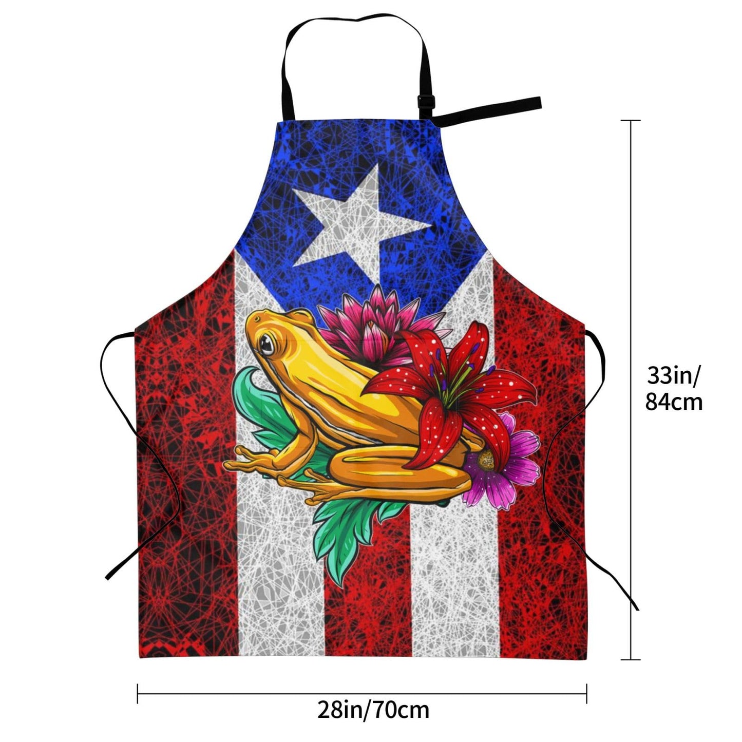 ROSIHODE Puerto Rico Flag Apron,Home Kitchen Cooking Baking Gardening Aprons With Large Pockets for Women Men