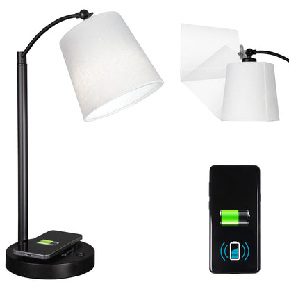 OttLite Good Housekeeping Shaded LED Desk Lamp with Wireless Charging Pad - Designed to Reduce Eyestrain - Adjustable Shade, Replaceable ClearSun LED Bulb, Crafting, Reading Light, Desk Lamp