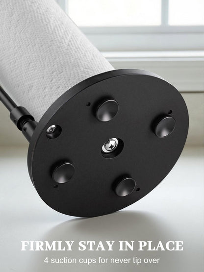SMARTAKE Paper Towel Holder, Paper Towel Dispenser Standing Weighted Base Non Slip, Spring Arm Fit Most Size Paper Roll, Stainless Steel Paper Towel Holder for Home Kitchen Countertop Tabletop, Black