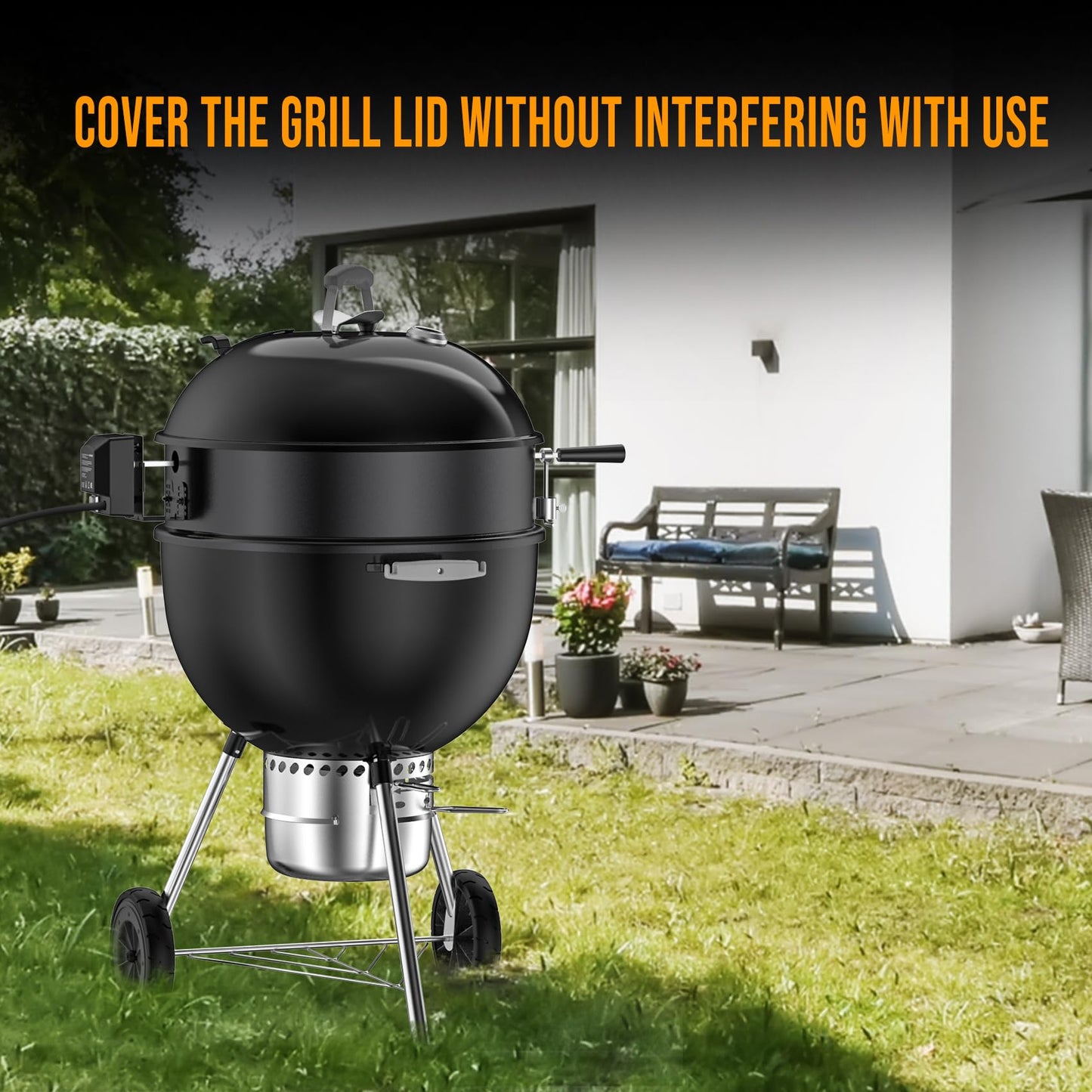 Charkettle Rotisserie Ring Kit and Stainless Steel Round Tumble Rotisserie Grill Basket