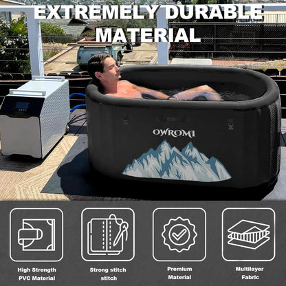 Inflatable Ice Bath Tub for Athletes Recovery Cold Plunge Tub with Lid, Water Chiller Compatible, Large XXL Cold Bath Tub for Cold Water Therapy