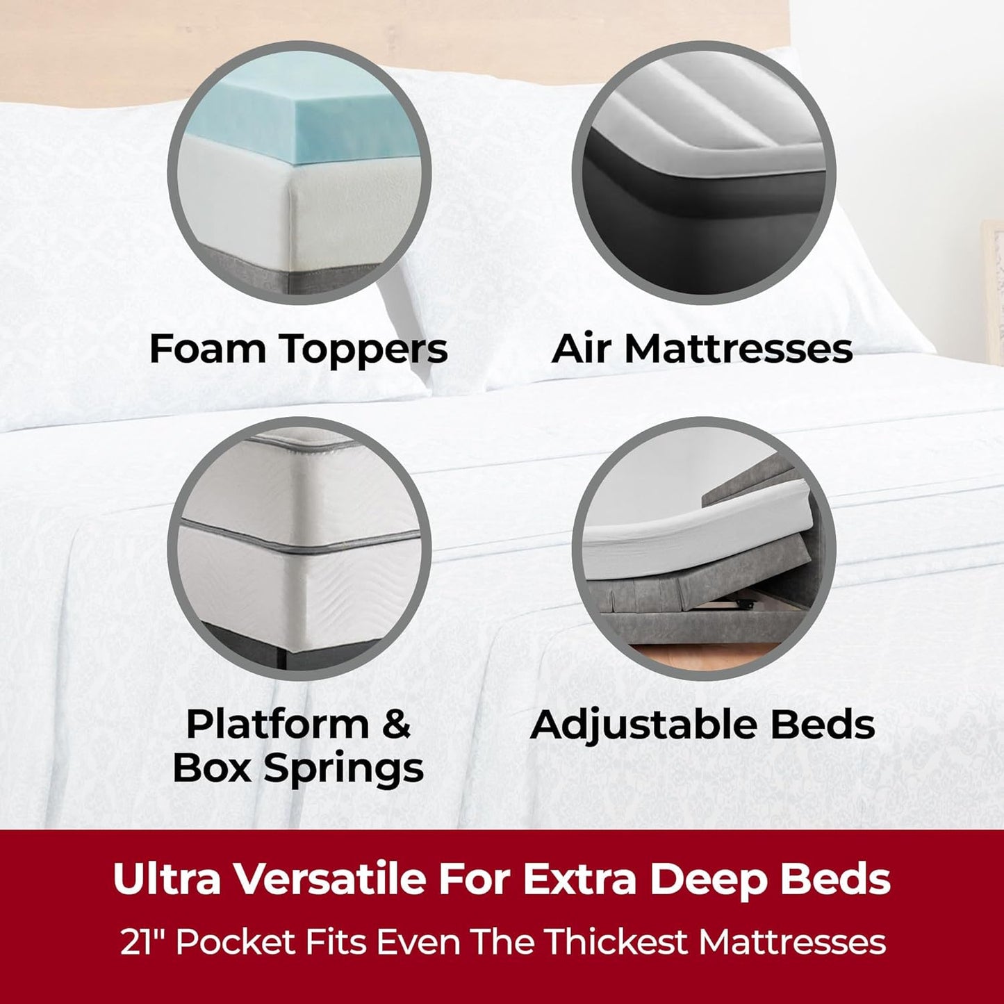 Mellanni Extra Deep Twin Sheets - Hotel Luxury Bedding Set | Ultra Soft, Cooling & Stain Resistant (Laced Sky Blue)