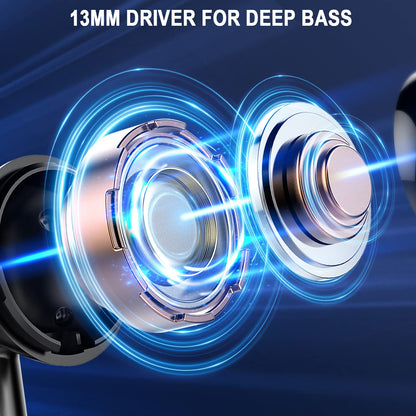 Wireless Earbuds, Bluetooth 5.4 Ear Buds LED Power Display Headphones Bass Stereo, Bluetooth Earbuds in-Ear Noise Cancelling Mic, 40H Playback Mini Case IP7 Waterproof Sports Earphones for Android iOS