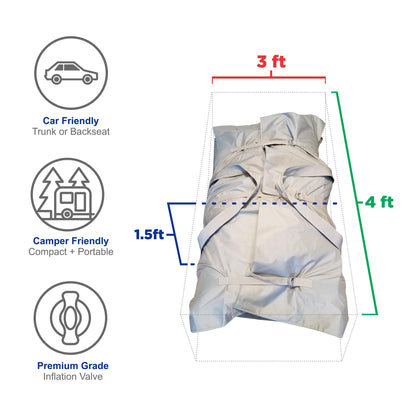 Newport 10ft 6in Newport Model Inflatable Dinghy Boat Transom Sport Tender - 5 Person - 15HP USCG Rated, White/Gray