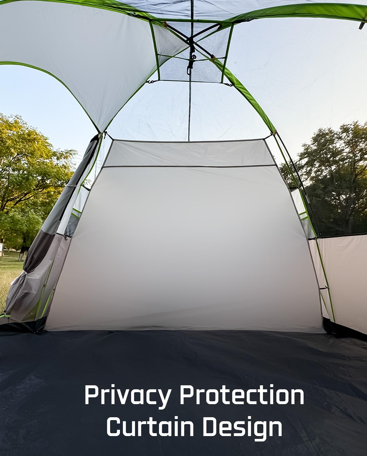 LOYEAHCAMP 8 Person Larger Extended Dome Camping Tent with 3 Rooms, Waterproof Semi-Freestanding Family Outdoor Tent with Porch and Spacious Interior
