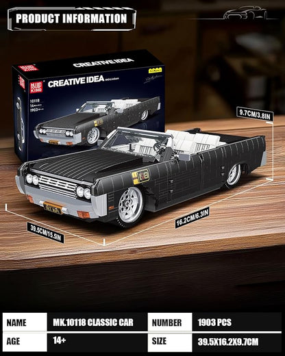 Mould King 10118 Sports Car Building Block Kits MOC Classic Vintage Car Model Building Sets Gift for Age 14+/Adult Collections Enthusiasts (1903 Pieces Static Version)
