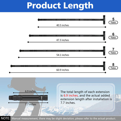 aiGear G2 Tactical Hiking Stick, Heavy-Duty 8 Section Adjustable Walking Staff for Men Women, Aerospace Aluminum Trekking Poles with Multi-Tool for Camping Wading Self Defense Overlanding