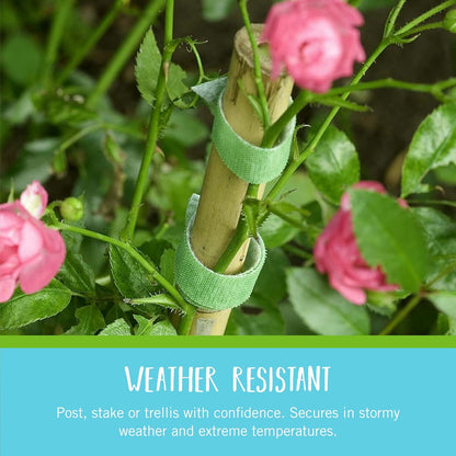 VELCRO Brand Garden Ties - Reusable & Adjustable Plant Supports | 50 ft x 1/2 in, Green Recycled Plastic