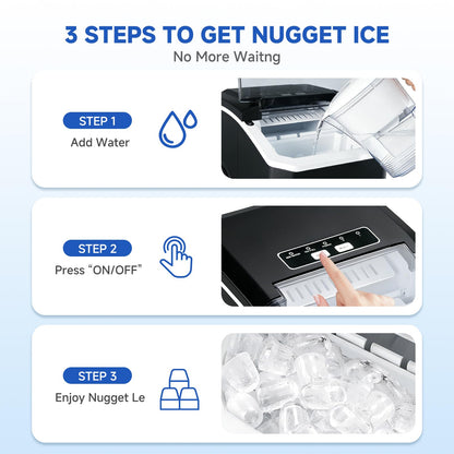 Pocicoll Countertop Ice Maker Machine, 26lbs in 24Hrs, 9 Ice Cubes Ready in 8 Mins, Auto-Cleaning Portable Ice Maker with Basket and Scoop, for Home/Kitchen/Camping/RV (Black)