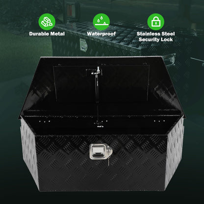 SCITOO 39 Inch Diamond Plate Truck Bed Tool Box,Heavy Duty Aluminum Crossover Storage for Most Full Size Pickups,Lockable Weatherproof Chest,Fits 39" Truck Beds,Easy Access to Load and Unload
