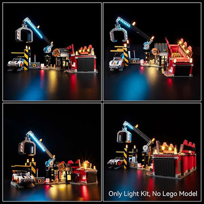 Kyglaring LED Lighting Kit for Lego City Scrapyard with Cars 60472 Model Set Light Accessories for Display (Lights Only Model Set Not Included) Classic Version.