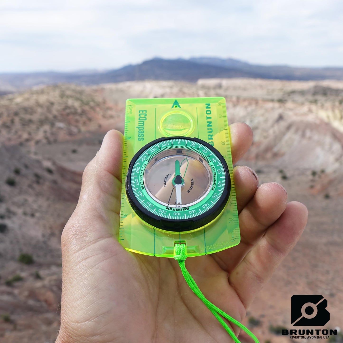 Brunton Hiking Navigation Kit – Scout Recycled ECOmpass Baseplate, Tag-Along Chill Thermometer Compass (°F), Echo 7x18 Monocular (Green) – 3-Piece Bundle for Trekking, Backpacking & Orienteering