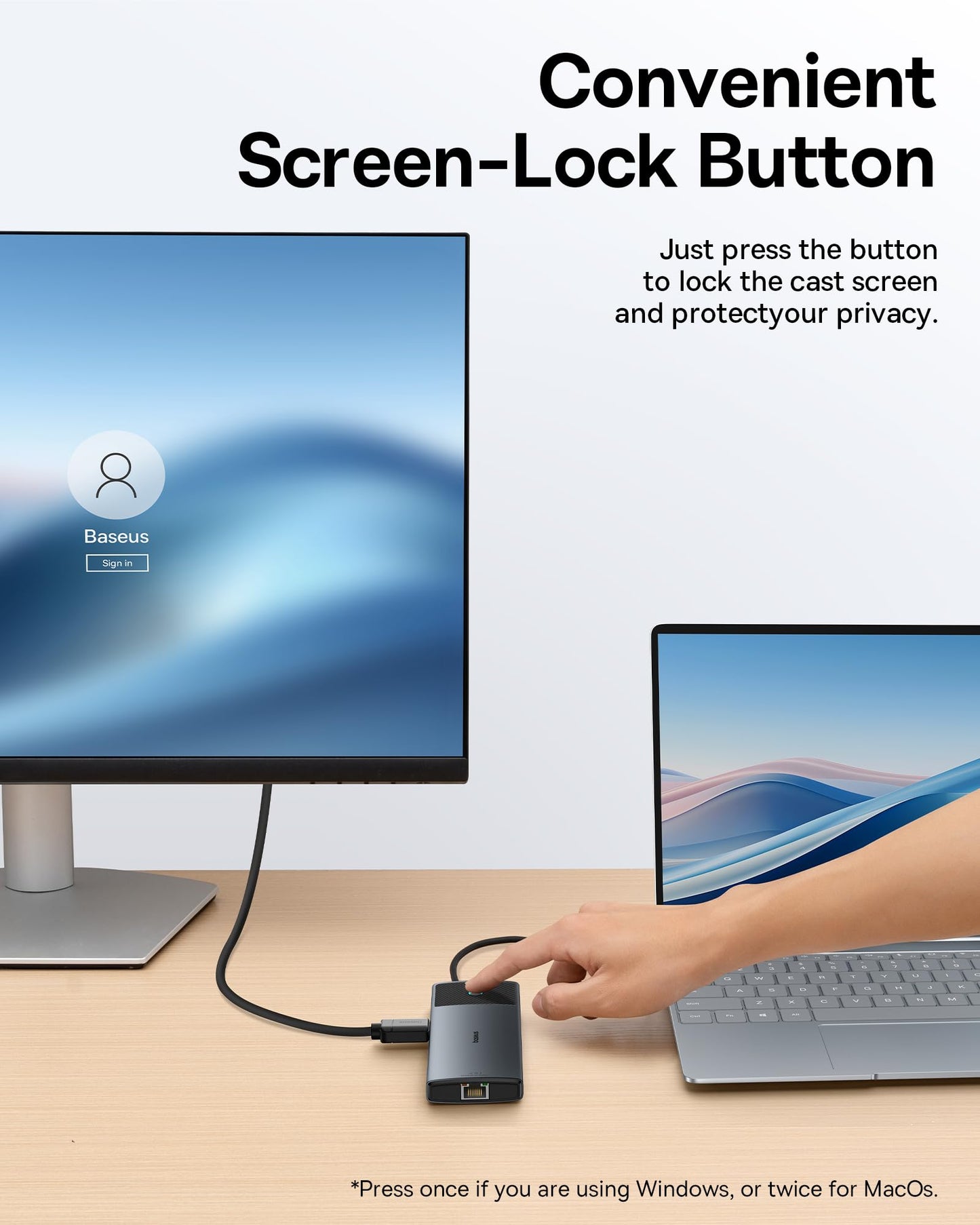 Baseus Laptop Docking Station Dual Monitor 4K@120Hz, 9 in 1 USB C Hub with 2 HDMI, 1000Mbps LAN, Max 85W PD, 3 USB, SD Card Reader, USB C Dock Compatible with iPhone 15/Mac/Dell/HP/Surface/Steam Deck