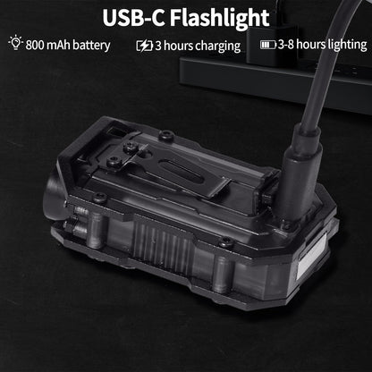 KunHe 20 Pack Bulk Rechargeable EDC Flashlight 280 Lumen 8Modes Mini Keychain Pack with Clip on Flashlight USB-C Magnetic COB Side Light Keychain Light Suitable for Night Work Hiking Dog Walking Gift