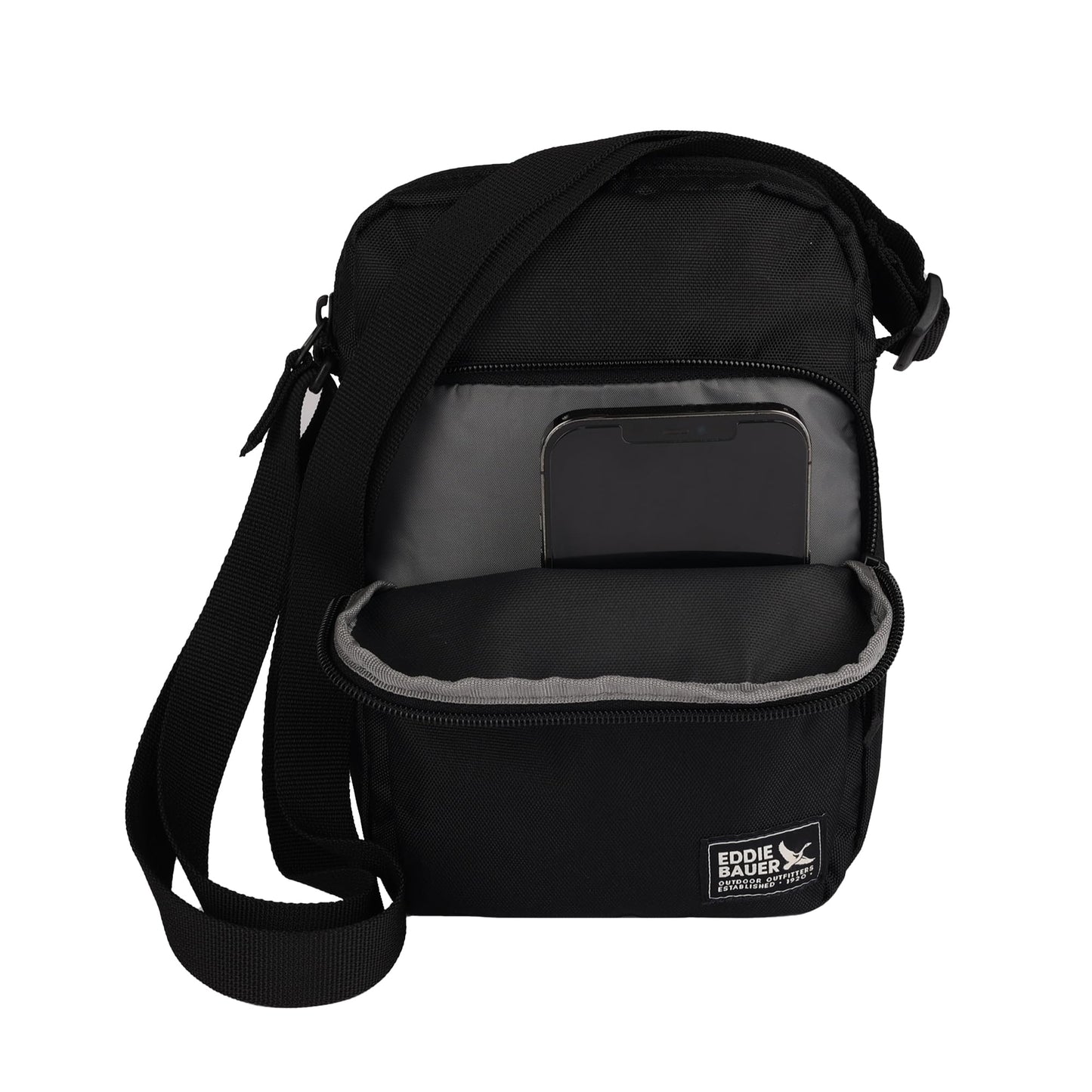 Eddie Bauer Jasper Crossbody Bag with Zippered Main Compartment and Adjustable Shoulder Strap