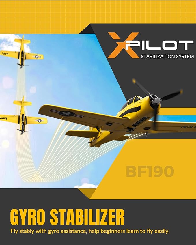 volantexrc RC Plane for Beginners 4CH WWII RC Airplane T28 Trojan with Aileron 2.4Ghz Remote Control Plane with Xpilot Self Righting&ampOne Key Aerobatic for Adults (761-9 RTF Yellow)