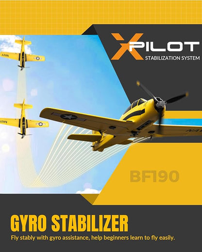 volantexrc RC Plane for Beginners 4CH WWII RC Airplane T28 Trojan with Aileron 2.4Ghz Remote Control Plane with Xpilot Self Righting&ampOne Key Aerobatic for Adults (761-9 RTF Yellow)