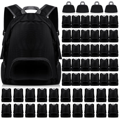 Dunzy 50 Pcs 20l Foldable Backpacks Bulk Lightweight Basic Back Pack Wholesale for Homeless Donation Corporate Events Travel Camping