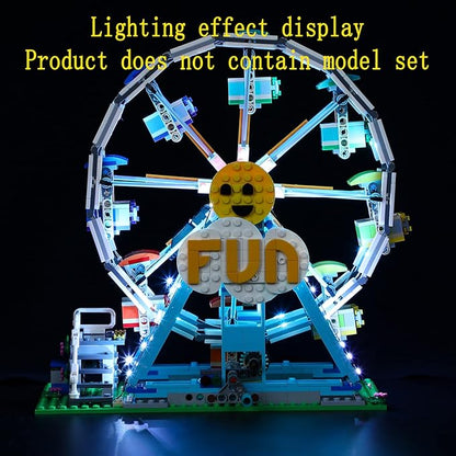 LED Light Kit (Remote Control) Compatible with Lego Ferris Wheel - Lighting Set for Creator 31119 (Model Set Not Included)