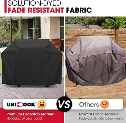 Unicook Grill Cover - Heavy Duty Waterproof BBQ Protector for Weber Summit 400 Series | 64 Inch All-Season Protection