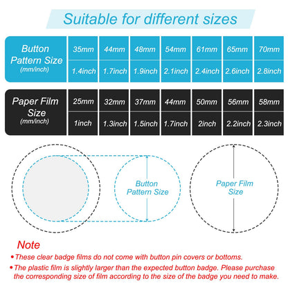 PATIKIL 3.4in (86mm) Button Badge Blank Paper, 100 Pcs Badge for 3 Inch 75mm Round Badge Button Maker Supplies DIY Pattern Painting Handmade Craft