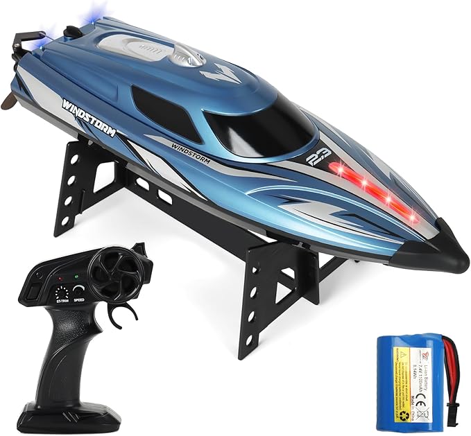RC Boat for Adults-Remote Control Boat for Lakes-High Speed 25+ KPH-Toys for Ages 8-13 (Blue)
