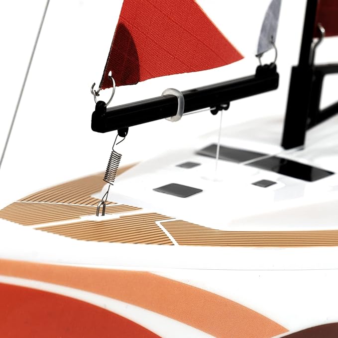 Voyager 280 2.4GHz RC Motor Powered Sailboat in Red - 17.5 Tall