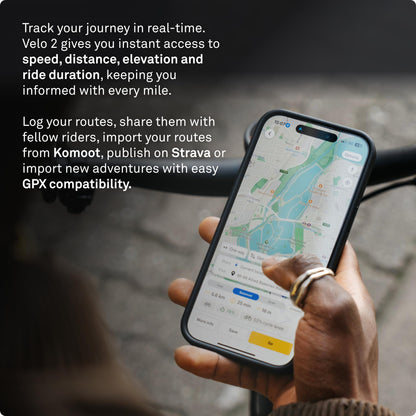 Beeline Bike GPS Computer - Velo 2 | Wireless Global Navigation Map | Weatherproof & 11+ Hours Battery Life | USB Charging | Sat Nav for Cycling with a Strap Mount Included | Glove Friendly