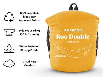 KAMMOK: Swiftlet Portable Stand & Roo Double Sunflower Gold Hammock Set