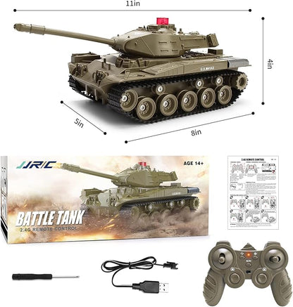 BEAURE Remote Control Tank for Kids M41A3 American Army Battle Programmable RC Tanks with Lights &amp Realistic Sounds RC Military All Terrain Off-Road Vehicles Great Gift Tank Toy for Boys