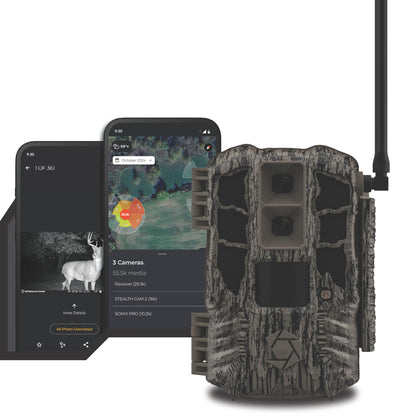 Stealth Cam Spectre 4K Pro Dual-Core Cellular Trail Camera – 56MP Photos – 4K Ultra HD Video w/Audio – AI Detection w/Rack Alert – PIR Zone Control – Dual Image Sensors – 32GB Memory – Command App