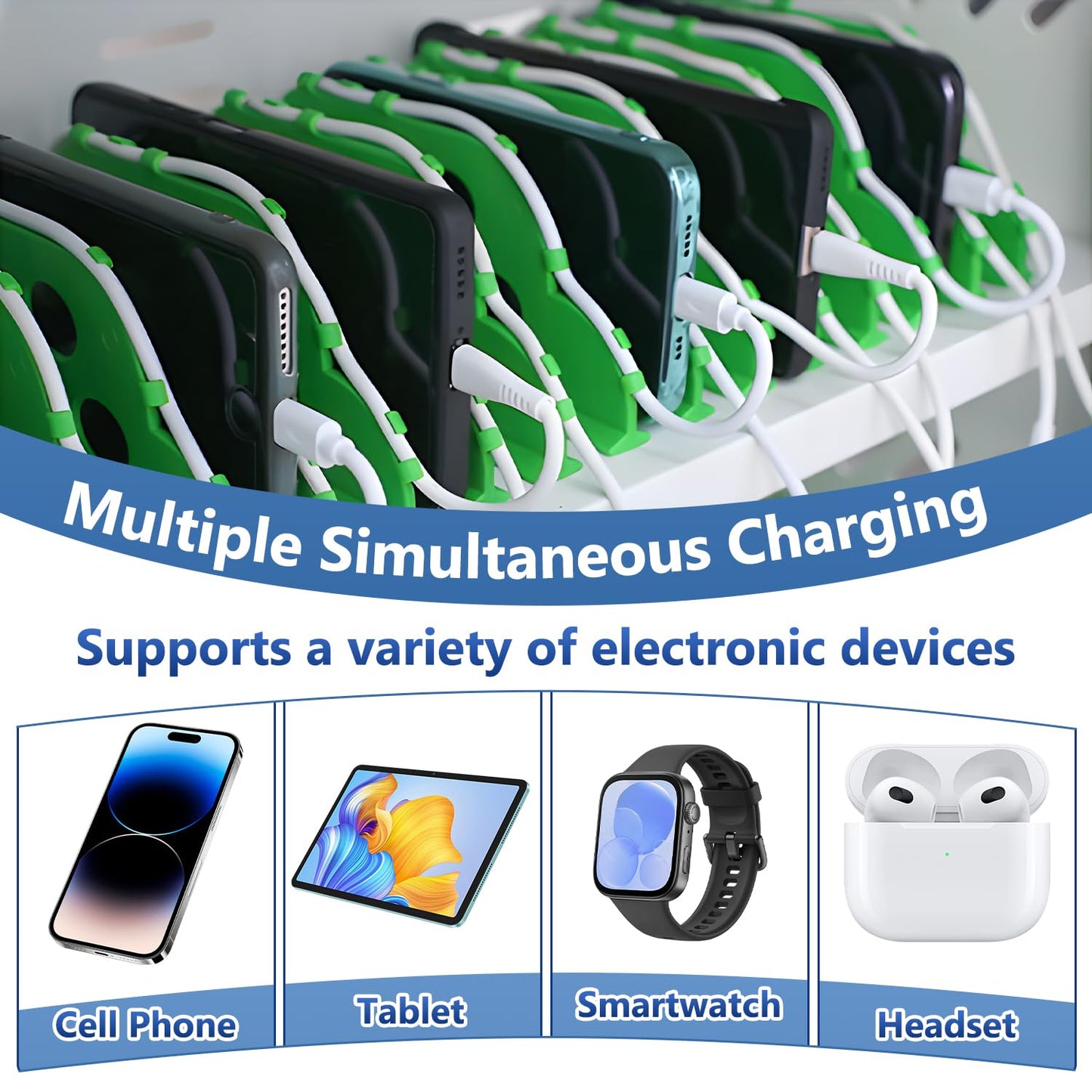 zyiesrsq Mobile Charging Cabinet for Cell Phone, 50 Device Charging Station, USB Charging Cart Locker, with Wheels & Combination Lock, Secure Phone Storage Cabinet (50Slots)