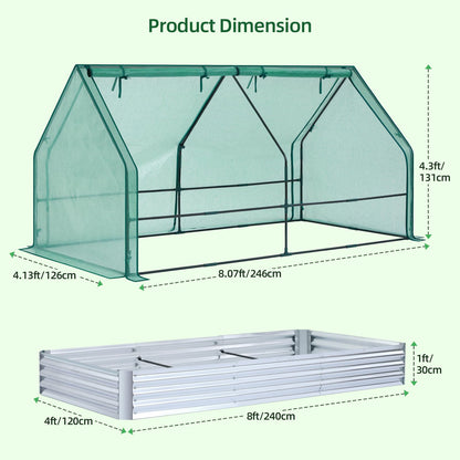 Ohuhu Mini Greenhouse + Raised Garden Bed with Greenhouse