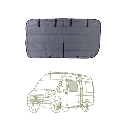 VanEssential Insulated Magnetic Blackout Window Cover Designed for Mercedes-Benz NCV3 & VS30 Crew Window with Bare Metal Window Frame ONLY (Van Years 2007 to Current Model) - Charcoal Gray