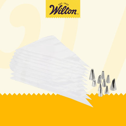 Wilton Beginning Buttercream Decorating Set - Cake Decorating Kit with Piping Tips & Disposable Icing Bags - Quality Baking Tools - 20-Piece Set