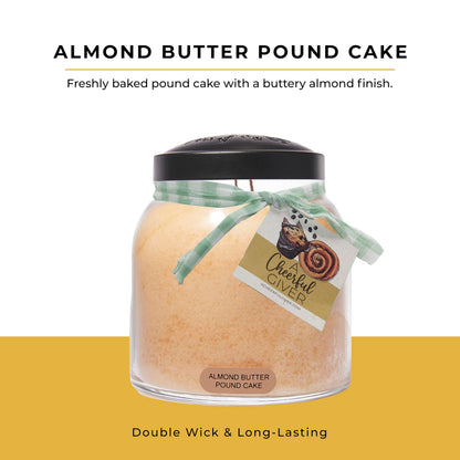 A Cheerful Giver - Almond Butter Pound Cake - 34oz Papa Scented Candle Jar with Lid - Keepers of the Light - 155 Hours of Burn Time, Gift for Women, Brown