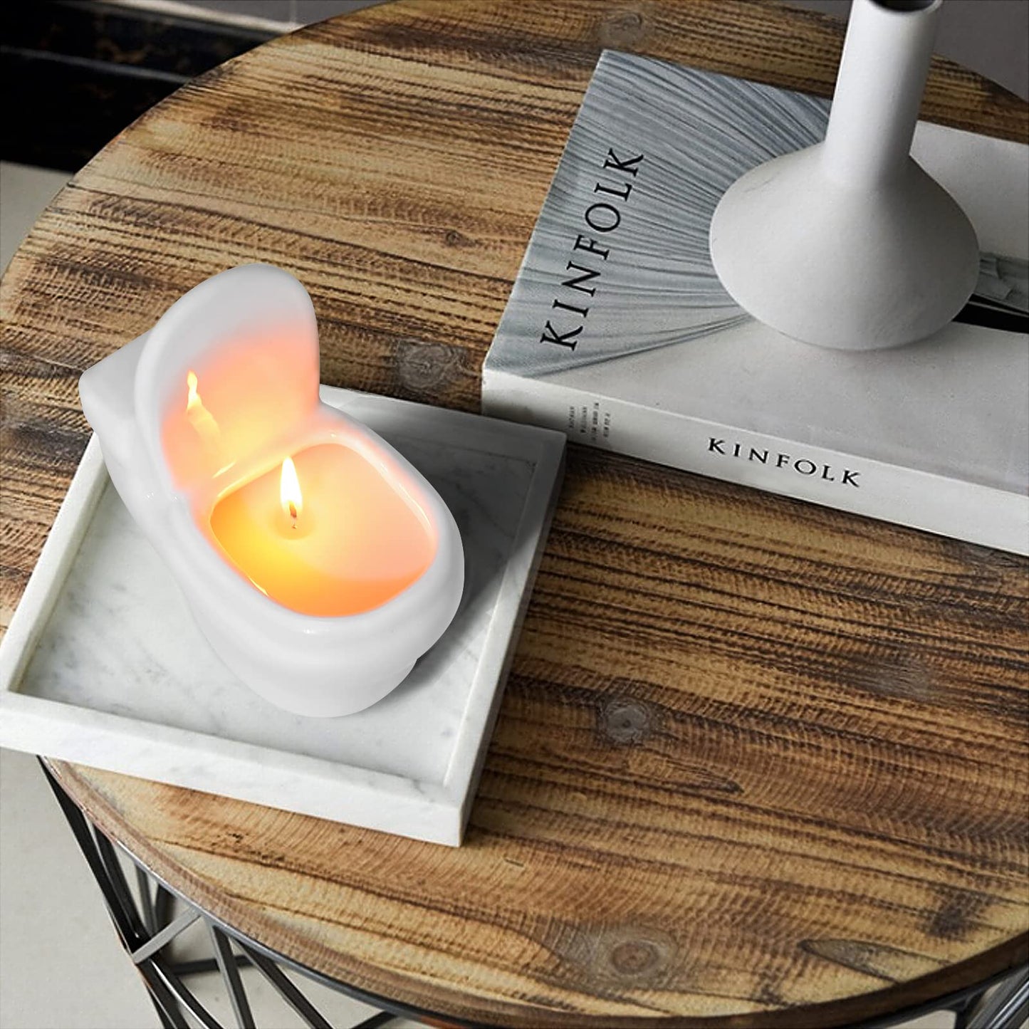 Toilet Shaped Scented Candles,Funny Gag Gift for Women & Men,Lemon Fragrance Aromatherapy Candle is 6 Ounces, Burns for Over 42 Hours,Unique Candles for White Elephant Party,Birthday Prank