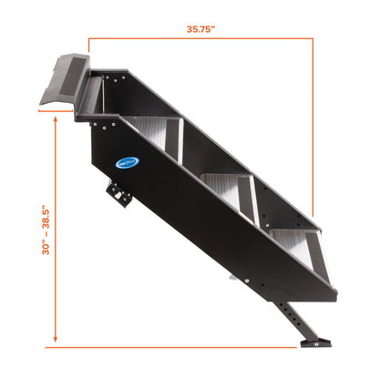 MORryde STP-207 StepAbove Fold-Up RV Entry Step - 3-Step (9" Step Rise), Fits 26" to 28" Door Width