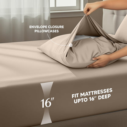 Utopia Bedding Twin XL Sheet Set - Soft & Breathable Microfiber, 3-Piece Bed Sheets (Beige)